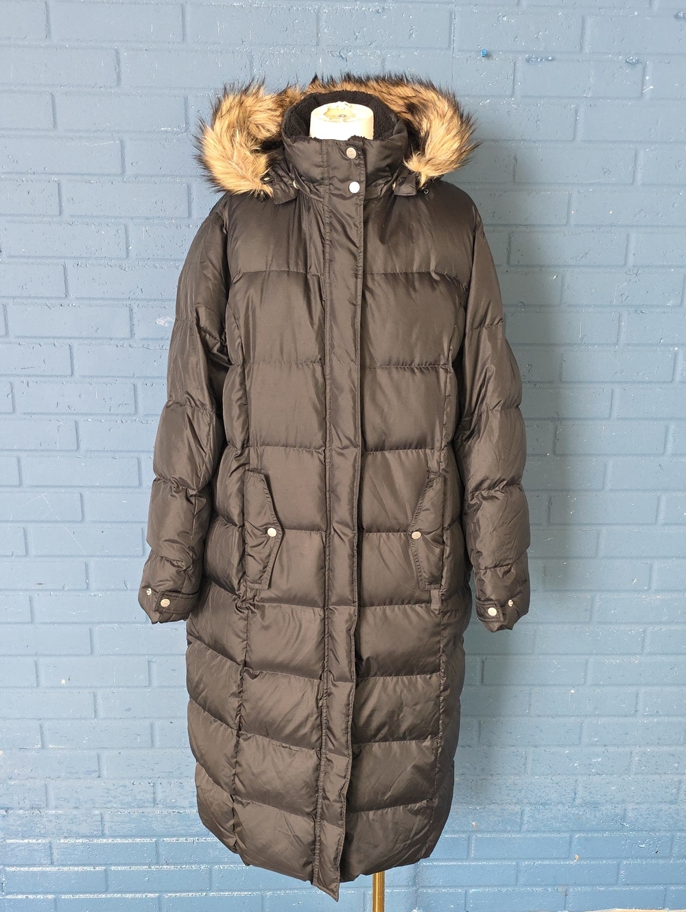 Eddie Bauer Womens Long Puffer Coat Goose Down 550 Size 1xl